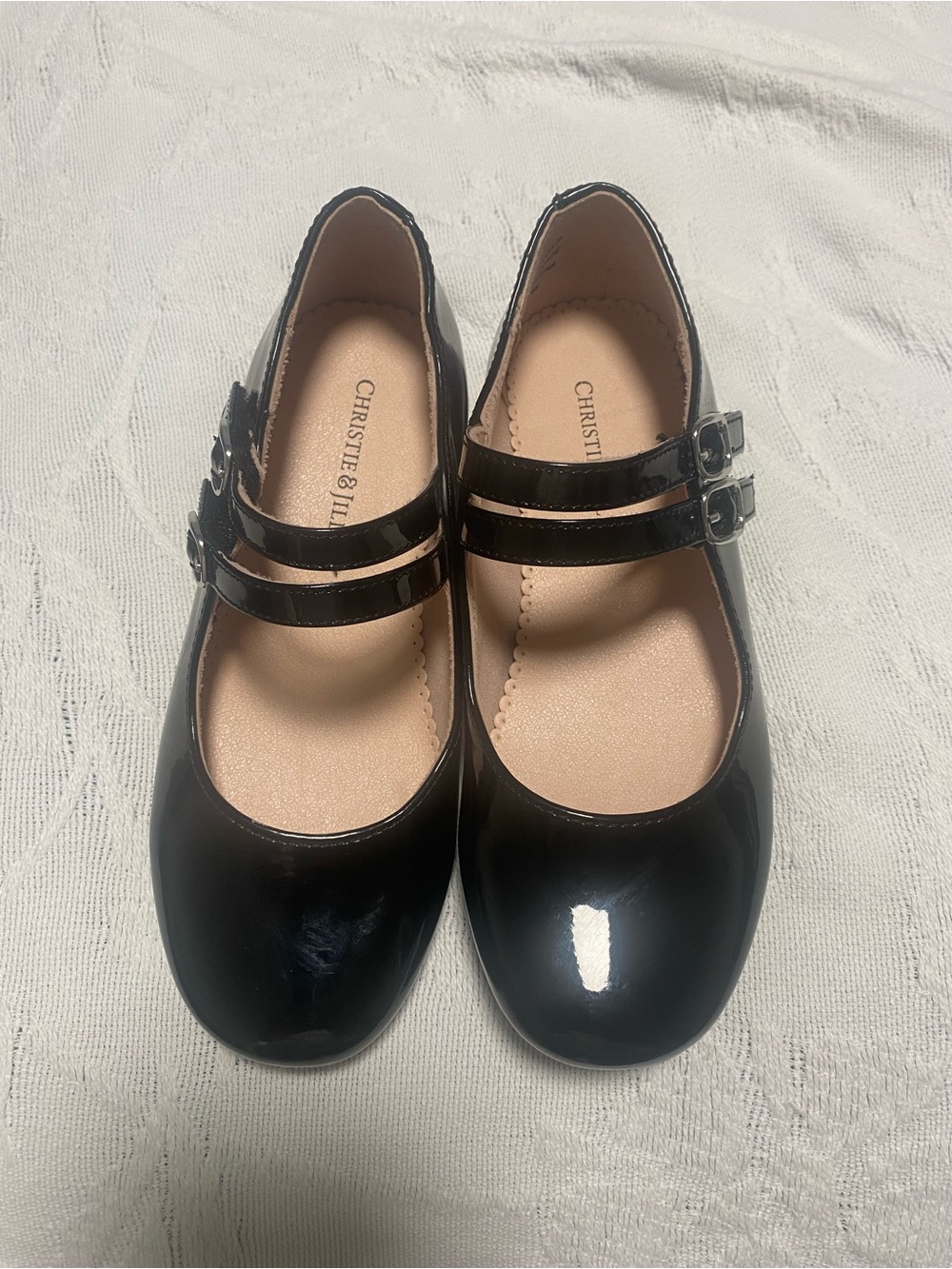Girls' Black Patent Double-Strap Dress Shoes - Christie & Jill